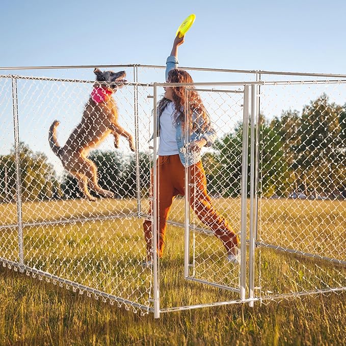 Lucky Dog Heavy Duty Outdoor Galvanized Chain Link Dog Kennel Enclosure - Image 5