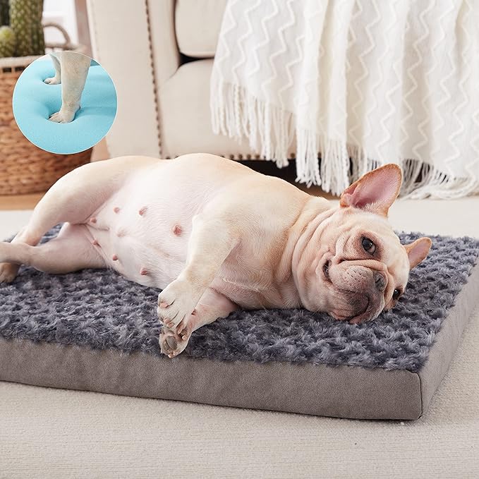 Orthopedic Memory Foam Bed for Medium Dogs, Cooling Crate Mat - Image 3