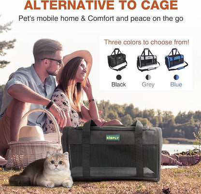 Airline Approved Cat and Small Dog Carrier 17"x11"x9.5"– Soft-Sided, Foldable - Image 6