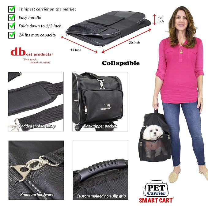 dbest products Pet Smart Cart Carrier, Soft Sided Collapsible Folding Travel Bag - Image 3