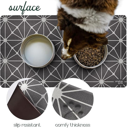 CROXTON & CO. Non-Slip Faux Leather Pet Feeding Mat - Image 5