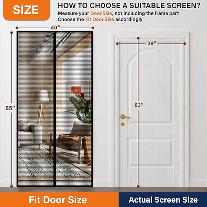Magnetic Screen Door，Fiberglass Screen Door Mesh，Keep Bugs Out, Heavy-Duty Mesh - Image 2