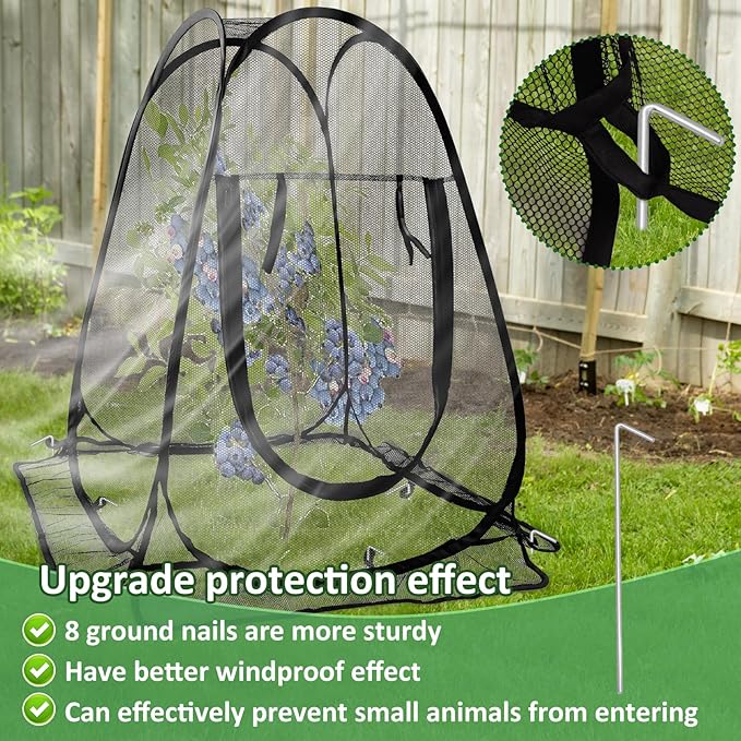 Pop Up Mesh Plant Protectors from Animals, Large Plant Netting Guard Cover - Image 2