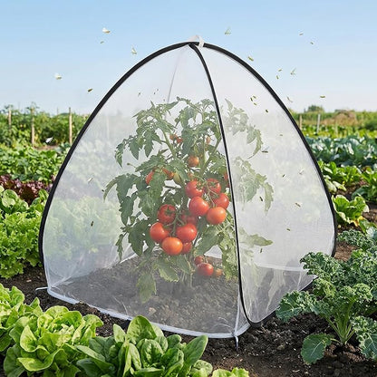 2 Pcs Pop Up Insect Barrier Plant Cover Tent, Garden Net Cage Bird Insect Guard - Image 6