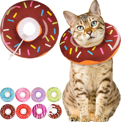 Cat Cone Collar Soft, Cute Cat Donut Collar After Surgery, Adjustable Kitten by Unknown