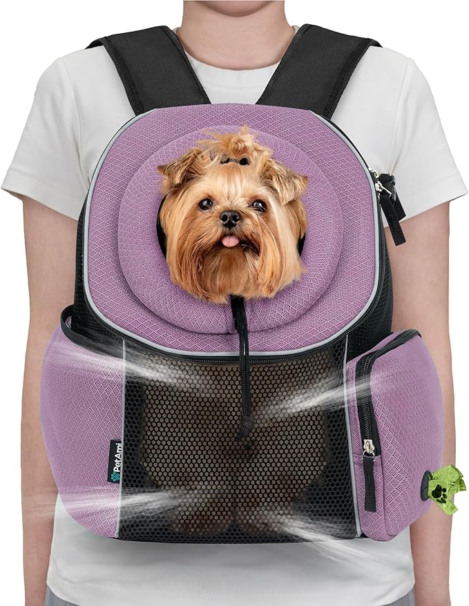 PetAmi Adjustable Cat & Dog Front Chest Carrier Backpack, Ventilated by PetAmi