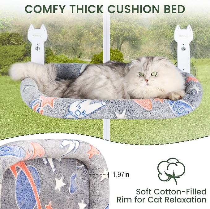 Cat Window Perch, Glow in The Dark Foldable Cat Hammock - Image 3