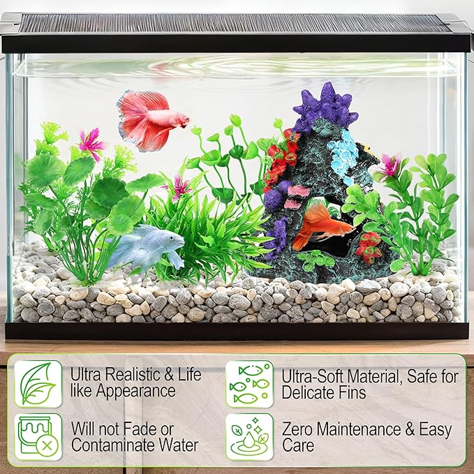 MyLifeUNIT Fish Tank Decorations, 7 Pieces Aquarium Plants Set - Image 5
