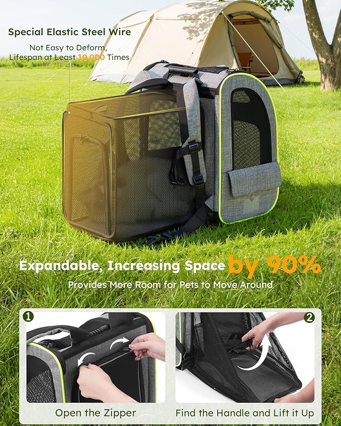 Pecute Cat Backpack Carrier XL, Expandable Pet Backpack - Image 3