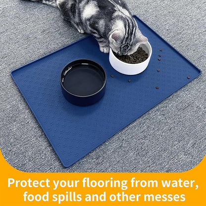 Ptlom Silicone Pet Placemat for Dog and Cat, Waterproof Non-Slip Pet Feeding - Image 5