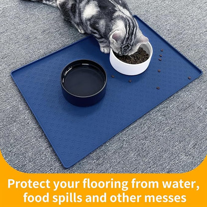 Ptlom Silicone Pet Placemat for Dog and Cat, Waterproof Non-Slip Pet Feeding - Image 5