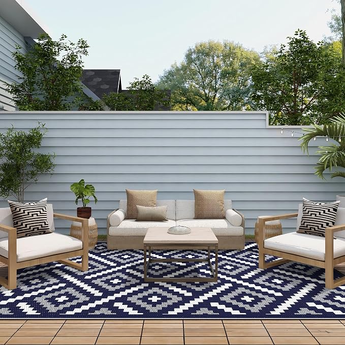 GENIMO Outdoor Rug for Patio Clearance, Reversible Plastic Straw Rugs for RV - Image 4