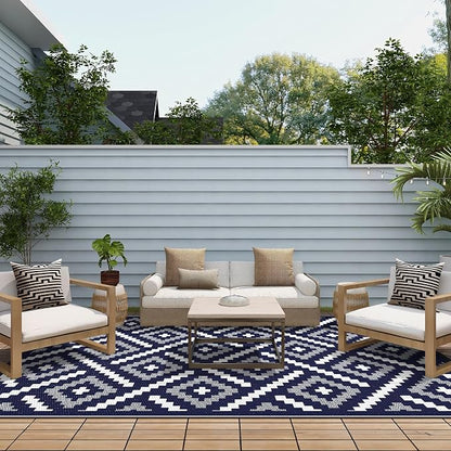 GENIMO Outdoor Rug for Patio Clearance, Reversible Plastic Straw Rugs for RV - Image 4