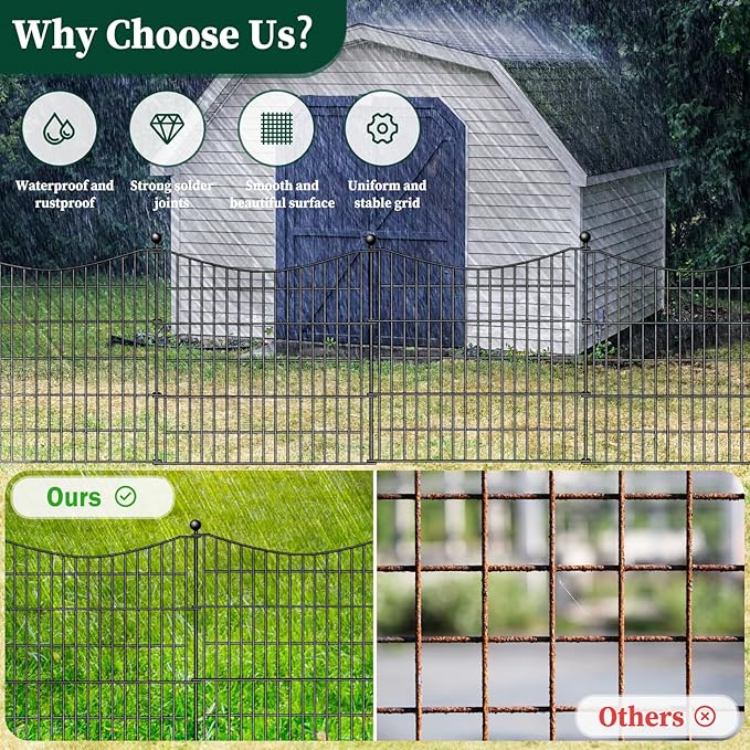 10 Panels No Dig Dog Fence Outdoor - Image 3