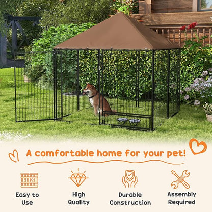 PawHut Outside Dog Kennel, 4.6' x 4.6' x 5' Puppy Play Pen - Image 3