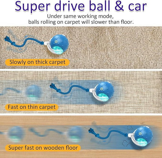Interactive Cat Toys Ball for Indoor Cats Fast Rolling on Carpet, Chirping & - Image 2