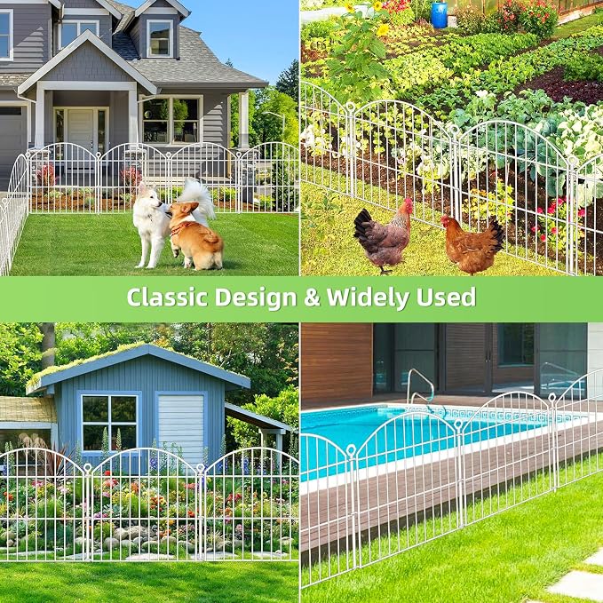 Decorative Garden Fence 24in x20ft, 10 Pack No Dig Fence Animal Barrier - Image 4