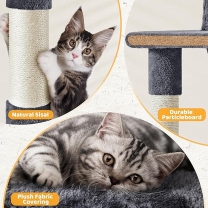 Yaheetech 54in Cat Tree, Spacious Condo and Hammock, Ideal Activity Center - Image 6