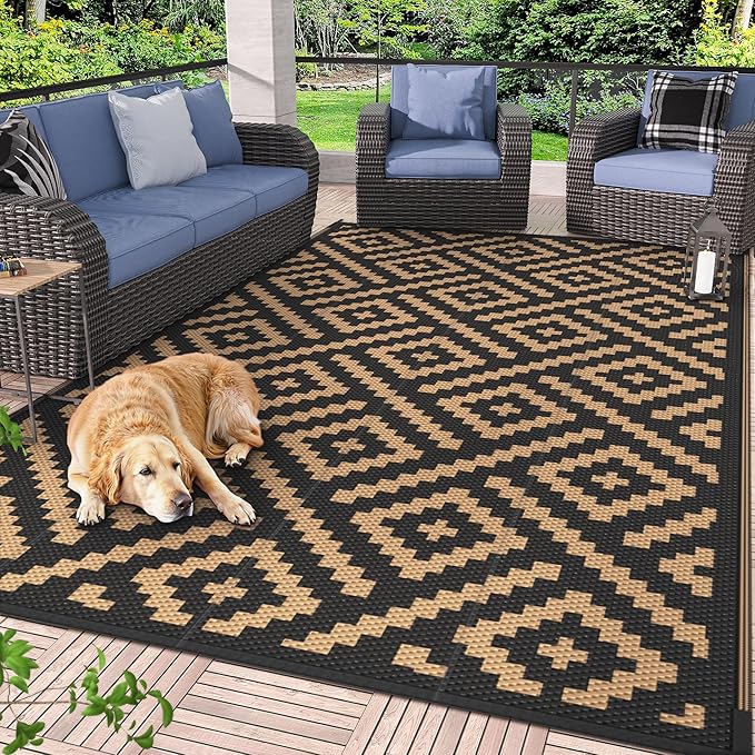 GENIMO Outdoor Rug for Patio Clearance, Reversible Plastic Camping Rugs by GENIMO