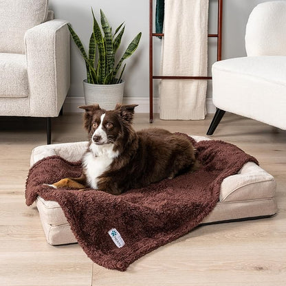 PetAmi Dog Blanket for Small Medium Dogs Brown, Fluffy Soft Puppy Blanket - Image 2