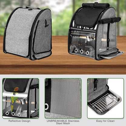 SUERTREE Bird Carrier Bag with Indestructible Stainless Steel Mesh, Bird Travel - Image 2