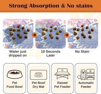 Pet Feeding Mat for Floors Waterproof Dog Mat for Food and Water Absorbent - Image 2