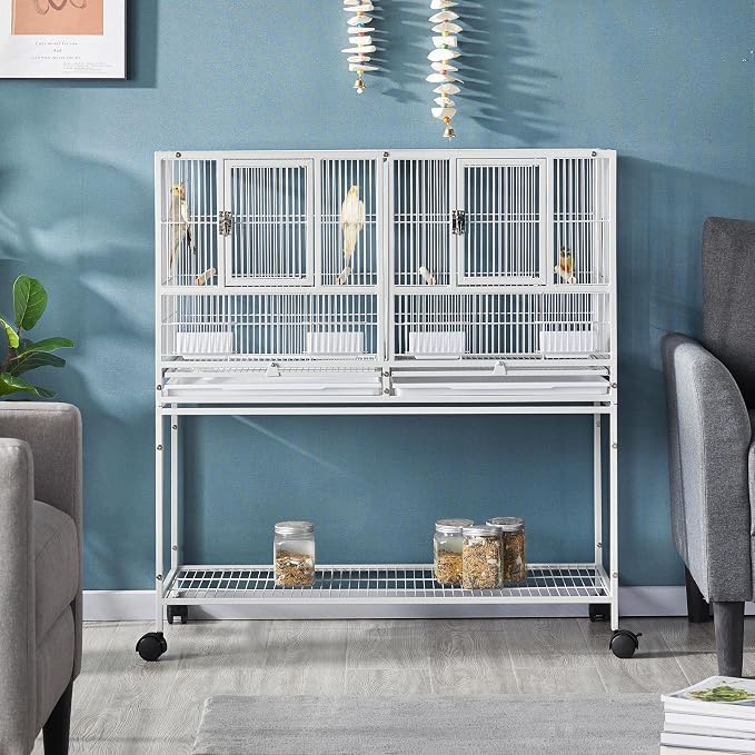 Yaheetech Stackable Divided Breeder Breeding Parakeet Bird Cage - Image 3