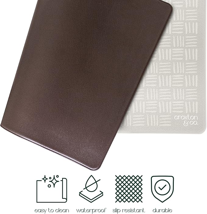 CROXTON & CO. Non-Slip Faux Leather Pet Feeding Mat - Image 3