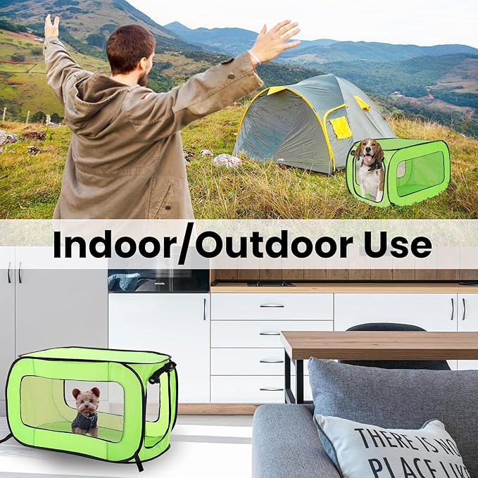 Beatrice Home Fashions Portable, Collapsible, Pop Up Kennel Travel Cat and Dog - Image 6