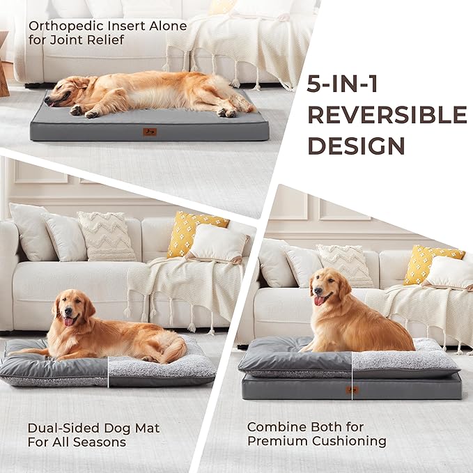 2-Pack XL Waterproof Dog Bed Large Size Dogs, Plush Cushion & Orthopedic - Image 2