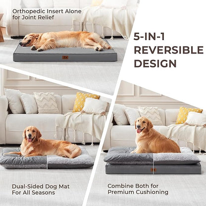 2-Pack XL Waterproof Dog Bed Large Size Dogs, Plush Cushion & Orthopedic - Image 2
