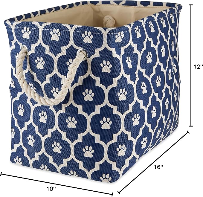 Bone Dry Pet Storage Collection Lattice Paw Print, Nautical Blue, Medium - Image 4