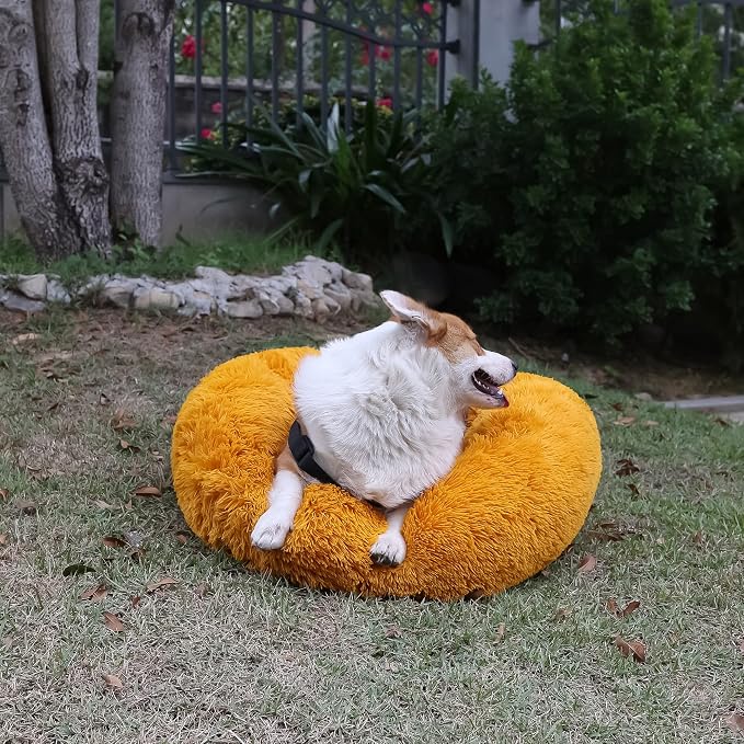 Calming Dog Bed for Medium Dogs Washable Donut 30 inches Anti-Slip Pet Bed - Image 6