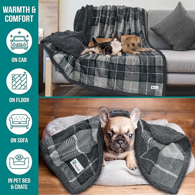 PetAmi Dog Blanket for Bed, XL Pet Blanket Large Dogs, Fleece Furniture Couch - Image 5