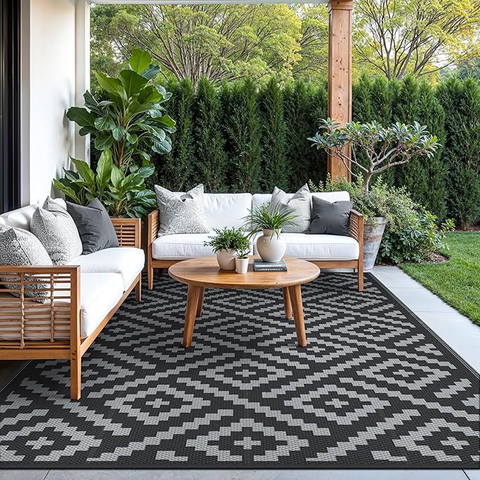 GENIMO Outdoor Rug for Patio Clearance, Reversible Plastic Camping Rugs - Image 4