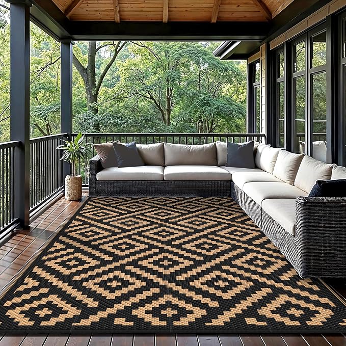GENIMO Outdoor Rugs 8x10 Waterproof, Reversible Mats, Area Plastic Straw Rug - Image 7