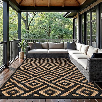 GENIMO Outdoor Rugs 8x10 Waterproof, Reversible Mats, Area Plastic Straw Rug - Image 7