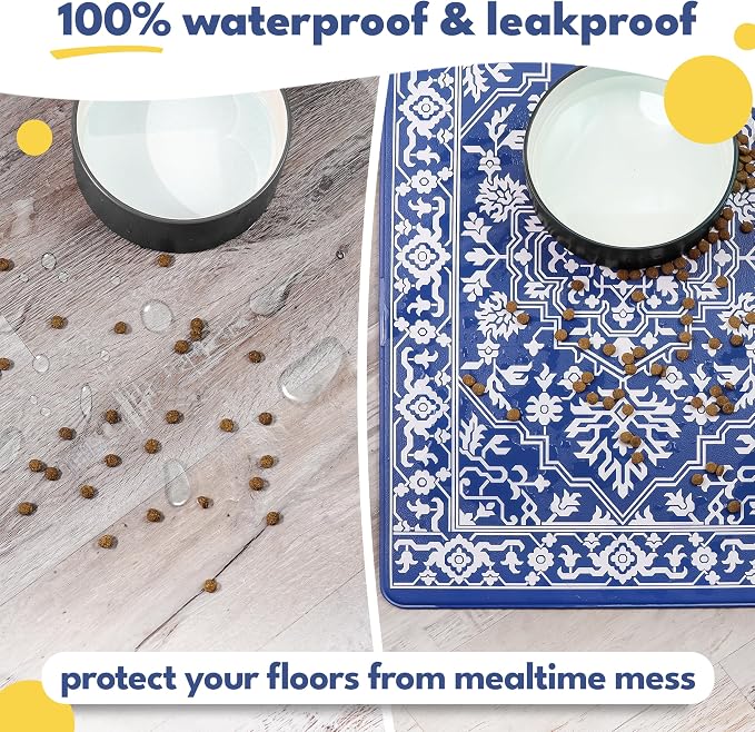 NALALAS Large Dog Mat for Food and Water, Cat Feeding Mat | Large Waterproof - Image 2