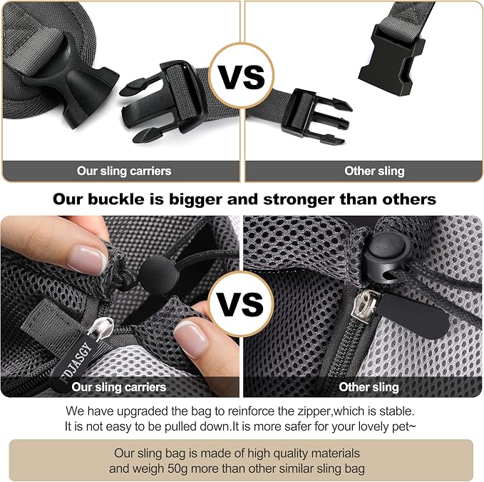 FDJASGY Pet Sling Carrier for Small Dogs Cats, Breathable Mesh Travelling Hand - Image 5