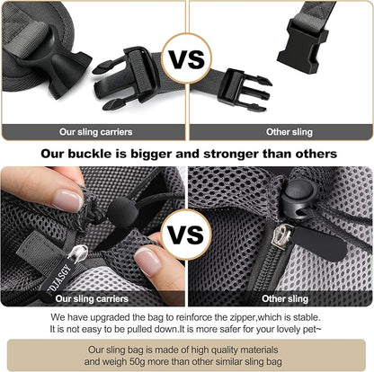 FDJASGY Pet Sling Carrier for Small Dogs Cats, Breathable Mesh Travelling Hand - Image 4