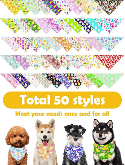 PET SHOW 50 Pack Easter Dog Bandanas Bulk - Image 3