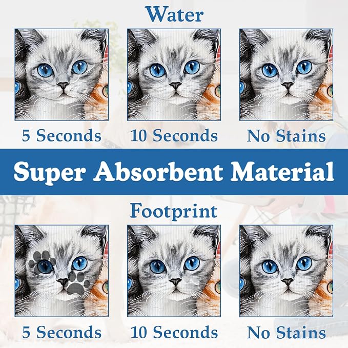 Cute Cats Pet Food Mat for Cats and Dogs–Christmas Stocking Absorbent Quick Dry - Image 3
