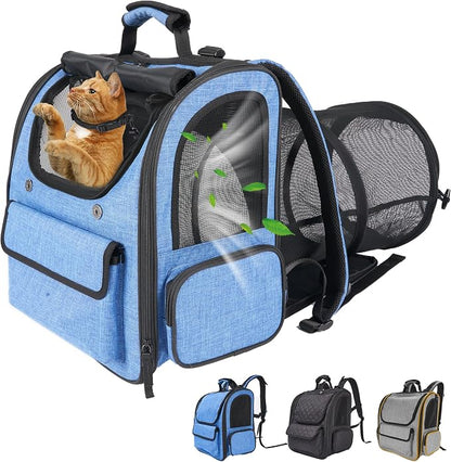 Large Cat Carrier with Tunnel Extension, Portable Small Dog Backpack with by FURTENT