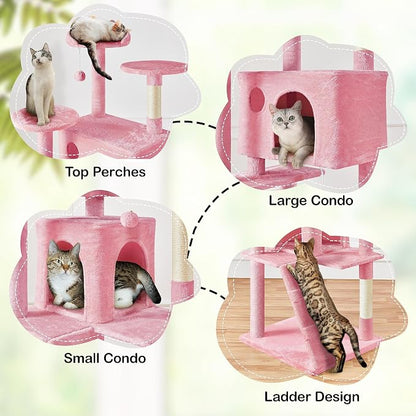 Yaheetech XL Cat Tree, 80in Multi-Level Cat Tower w/Scratching Posts, Double - Image 4