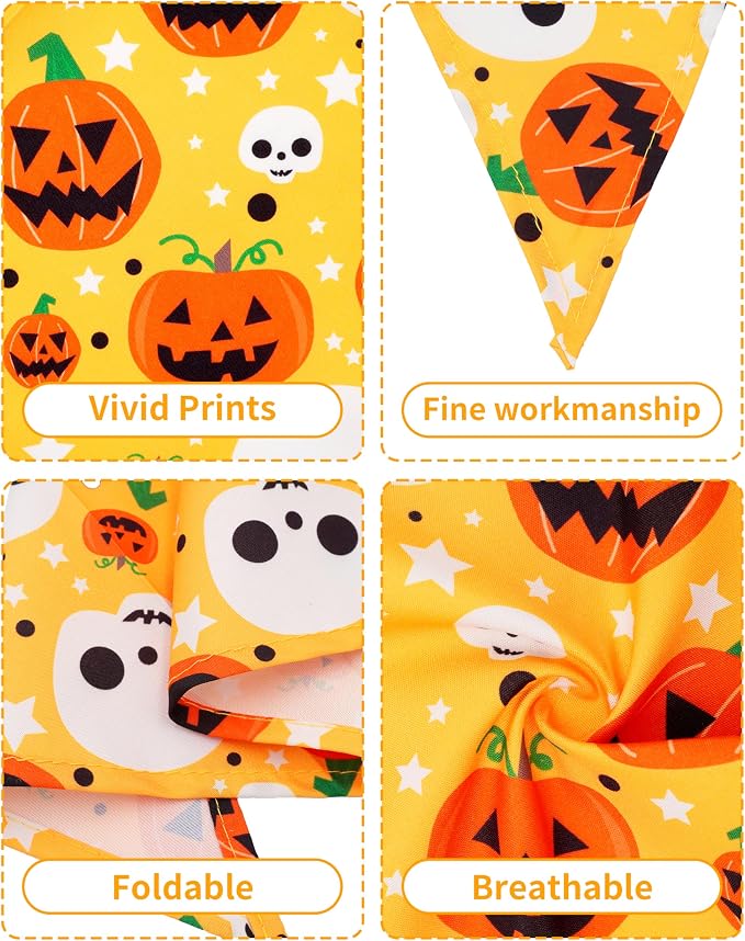 PET SHOW 50 Pack Halloween Small Dog Bandanas Bulk XS Washable Puppy Girl Boy - Image 4
