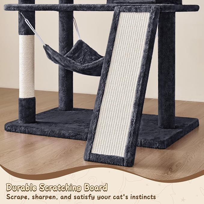 Yaheetech 63.5in Multi-Level Cat Tree Tower Condo - Image 7