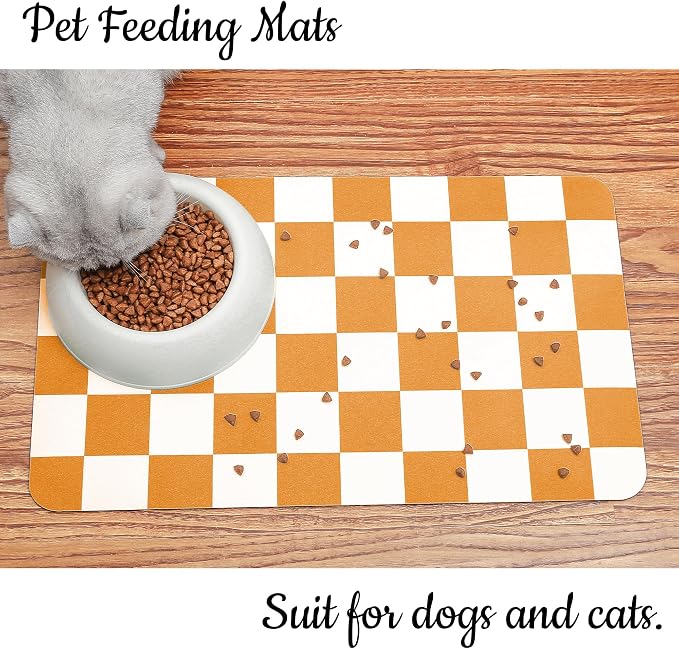 Ralxion Checkered Dog Feeding Mat, Absorbent Mats - Image 4