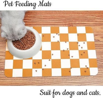 Ralxion Checkered Dog Feeding Mat, Absorbent Mats - Image 4