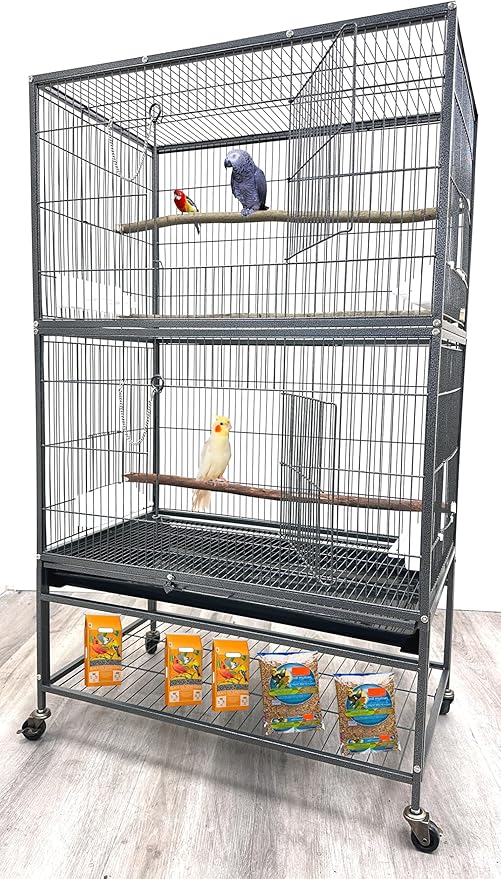 Extra Large Wrought Iron Breeding Flights Canary Parakeet Cockatiel Lovebird by Mcage