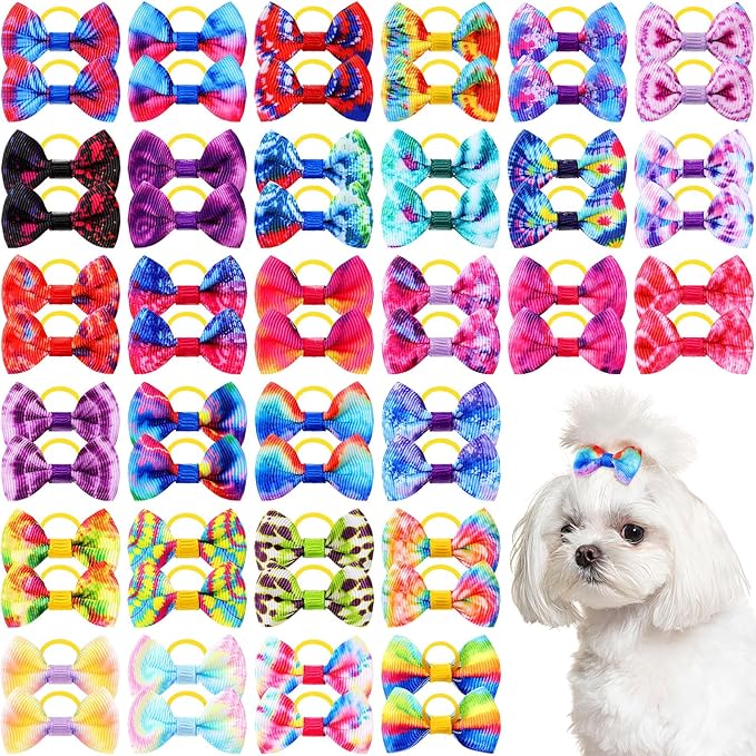 60 Pcs Cute Puppy Dog Hair Bows Small Bowknot Hair Bows by Shinylin